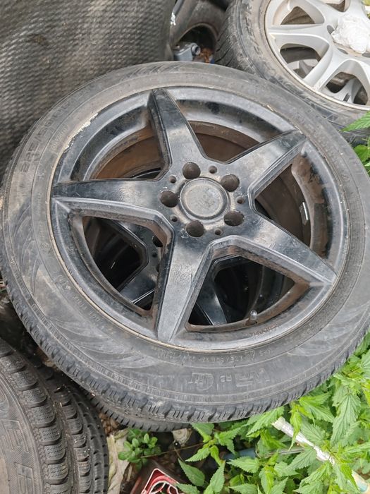Vând jante 5x112, R 16  și R17 cu anvelope. Iarna