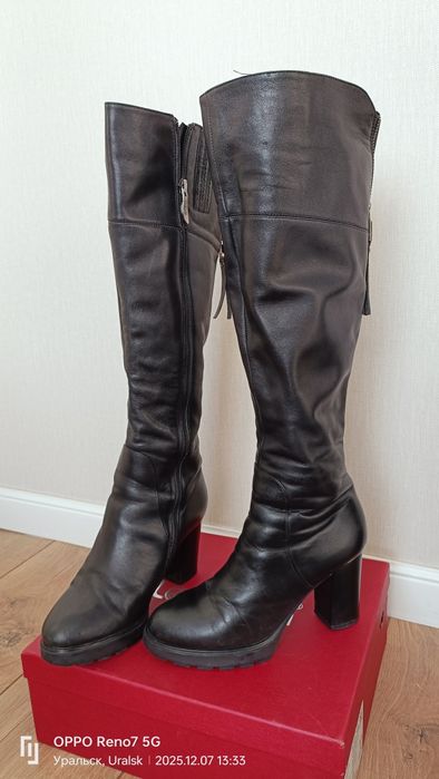 Сапоги женские кожа