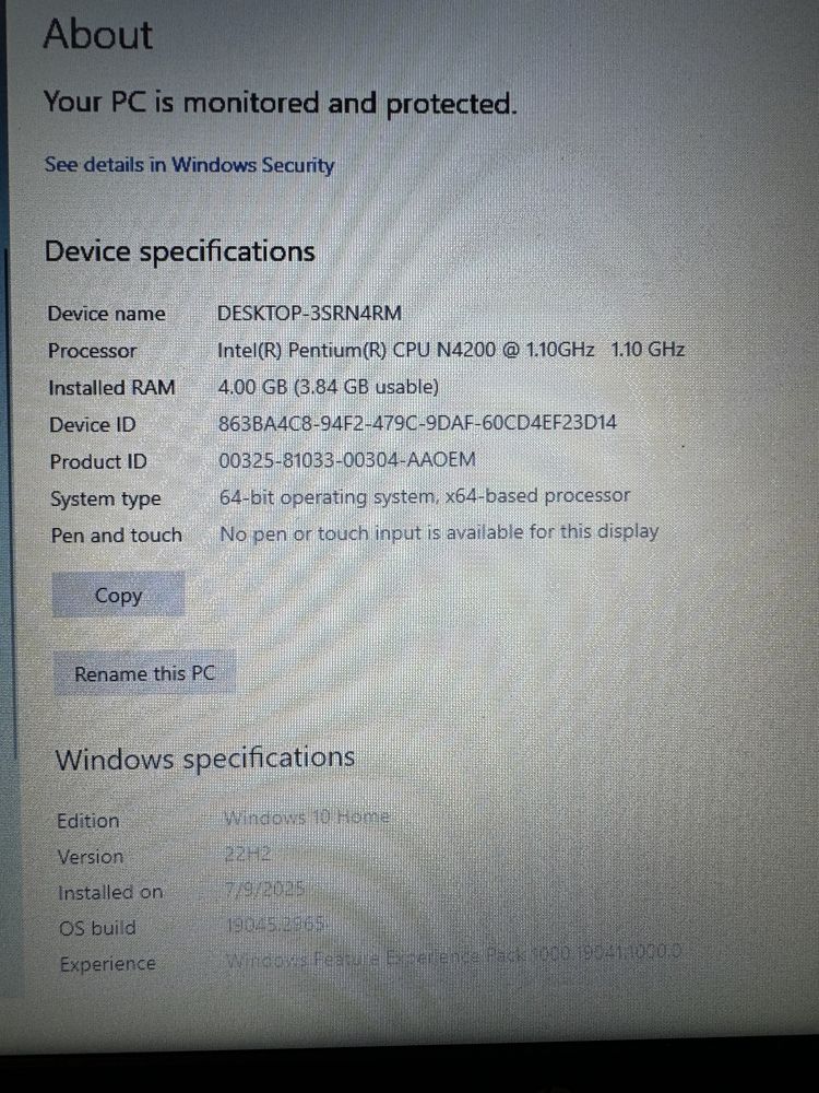 Лаптоп HP 250 G6 1TB HDD + чанта за лаптоп