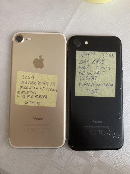 Iph.7 gold baterie 89%. Iph.7 negru baterie 87%