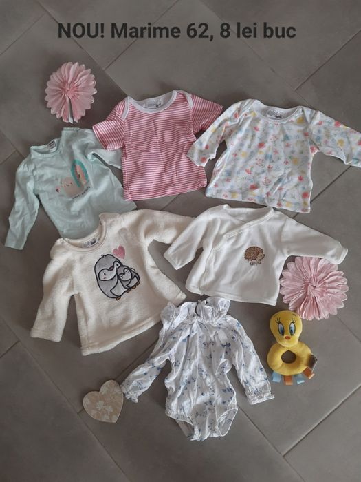 Lot bluze fetițe și un body, marimea 62, NOI