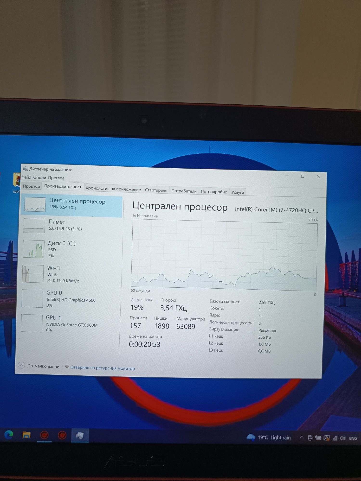 Геймърски лаптоп Asus ROG G501JW 4к Display