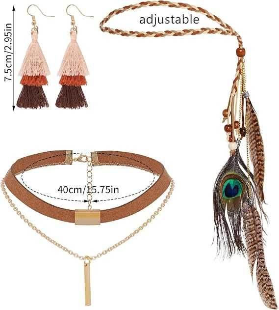 Fumwase  Хипи костюм от 4 части с тема 60-те и 70-те години