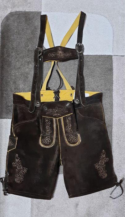 Pantaloni scurți din piele autentici Lederhosen  mărime 56 – tradițion