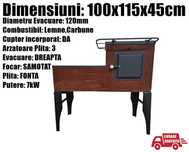 Soba Cizma L Lemne Cuptor Maro 7kW Evac Dreapta LivratGRATUIT BT
