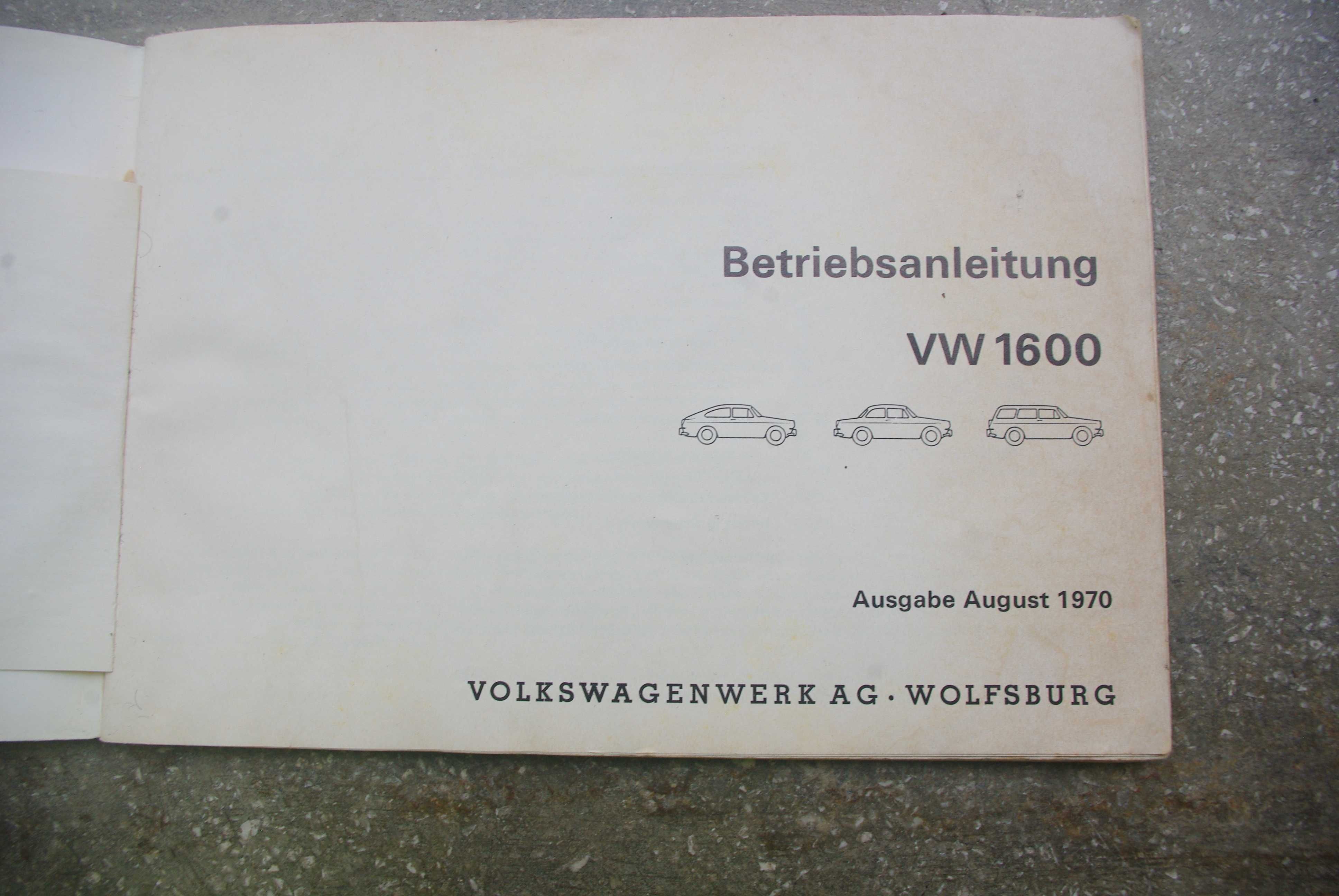 Carte vintage instructiuni de folosite Volkswagen Typ3 1970 in germana