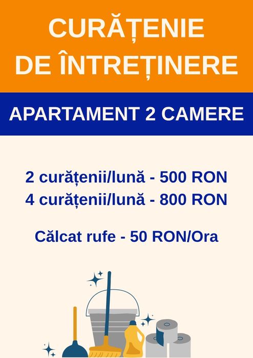 DE LA 200 RON! Curatenie la domiciliu! BUCURESTI-ILFOV