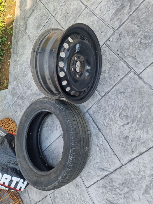 5 Jante tabla Ford Focus și 5 cauciucuri vara r16