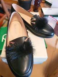 Pantofi mocasini dama negru 36 noi