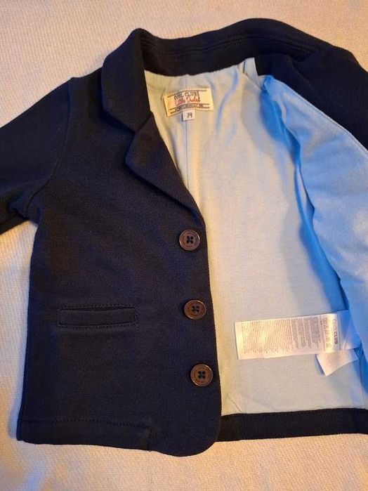 Тъмно синьо сако за бебе, 74см