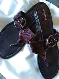 Нови дамски чехли, тъмно лилав лак, Graceland