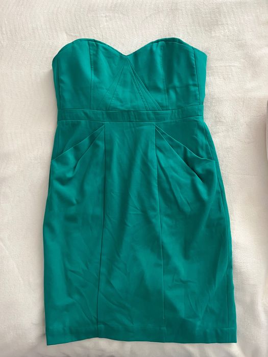 Rochie de ocazie verde de la BCBG Maxazria, cu buzunare