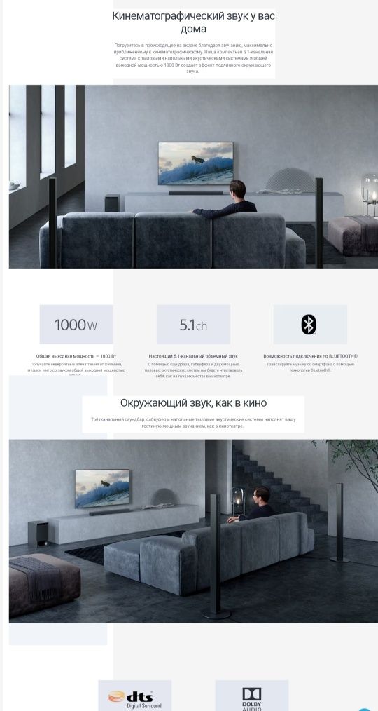 Продается новый саундбар SONY HT-S700RF 5.1