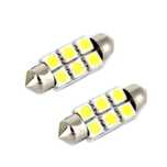 Bec auto LED Carguard cu 6 leduri 12V SV8,5 1.5W, 39 mm, tip sofit, set becuri 2 buc