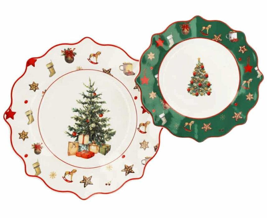 Комплект коледни чинии порцелан
