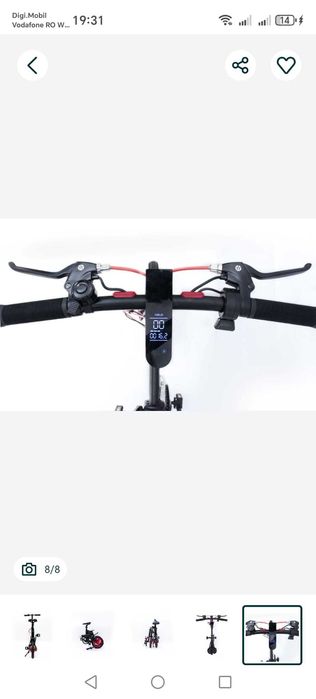 iVELO Bicicleta elec pliabila baterie LG LI-ion 7.8Ah 50km,bluetooth