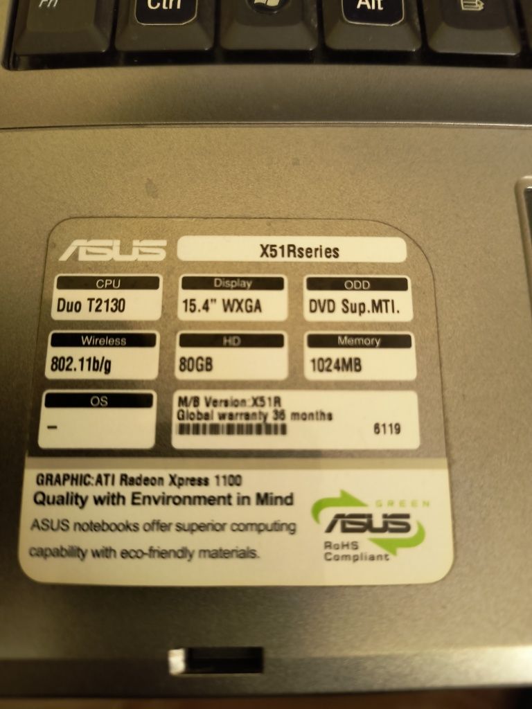 Продавам лаптоп Asus model X51R