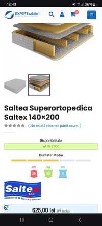 Vând saltea saltex superortopedica 200x140