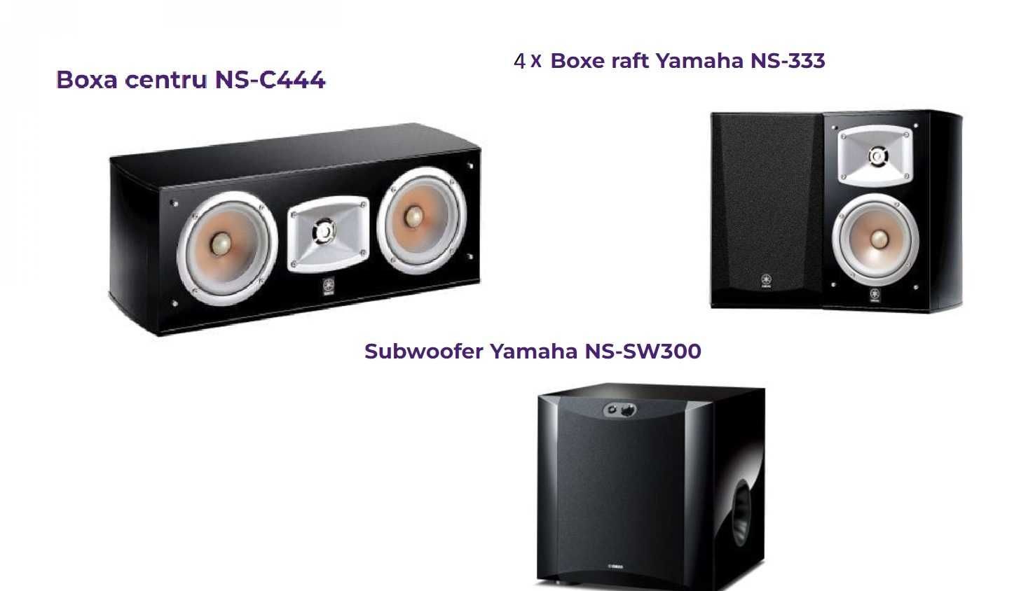 Pachet Yamaha receiver AV + 5 boxe si subwoofer