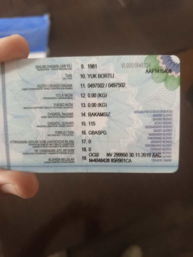 Gaz 52 texpasport metan