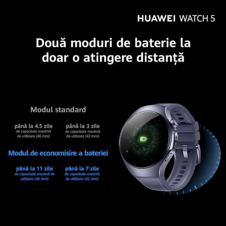 NOUL ceas HUAWEI Watch 5 42mm LTE Wi-Fi White SIGILAT garantie 06/2027