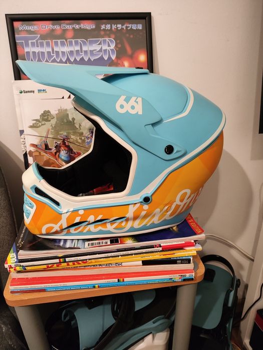 Каска планинско колоездене DH MTB SixSixOne Reset Helmet Blorange XL