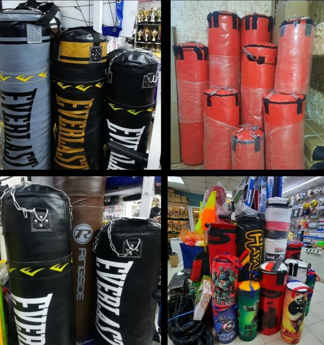 Боксерский мешок (груша) из ПВХ и натуральной кожи