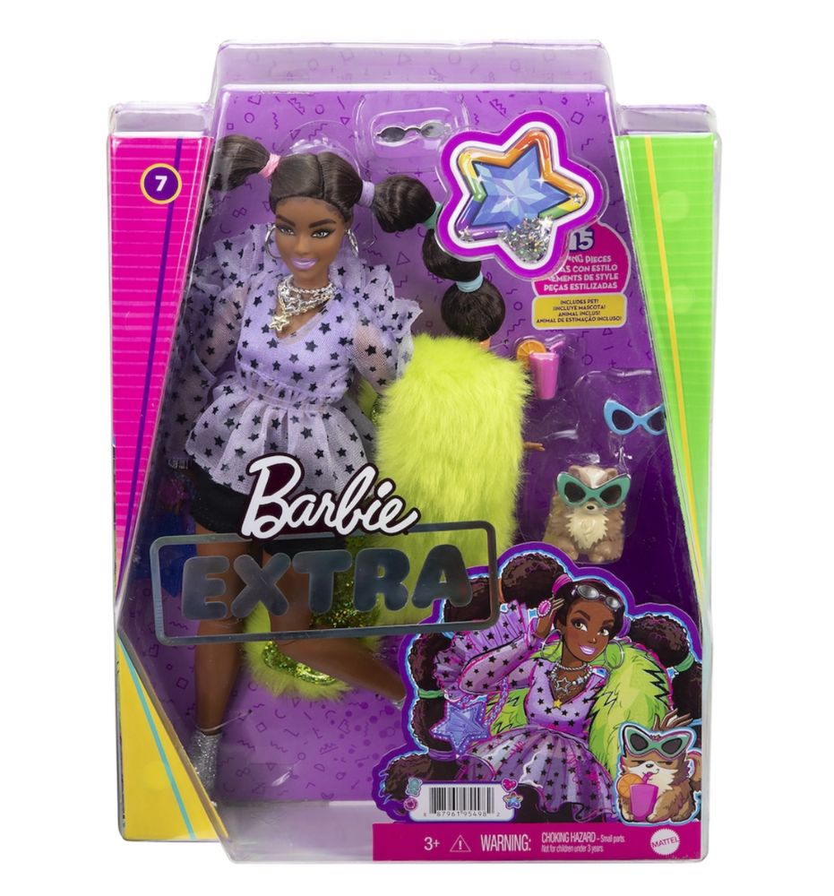 Papusa Barbie Extra Style - Green furry