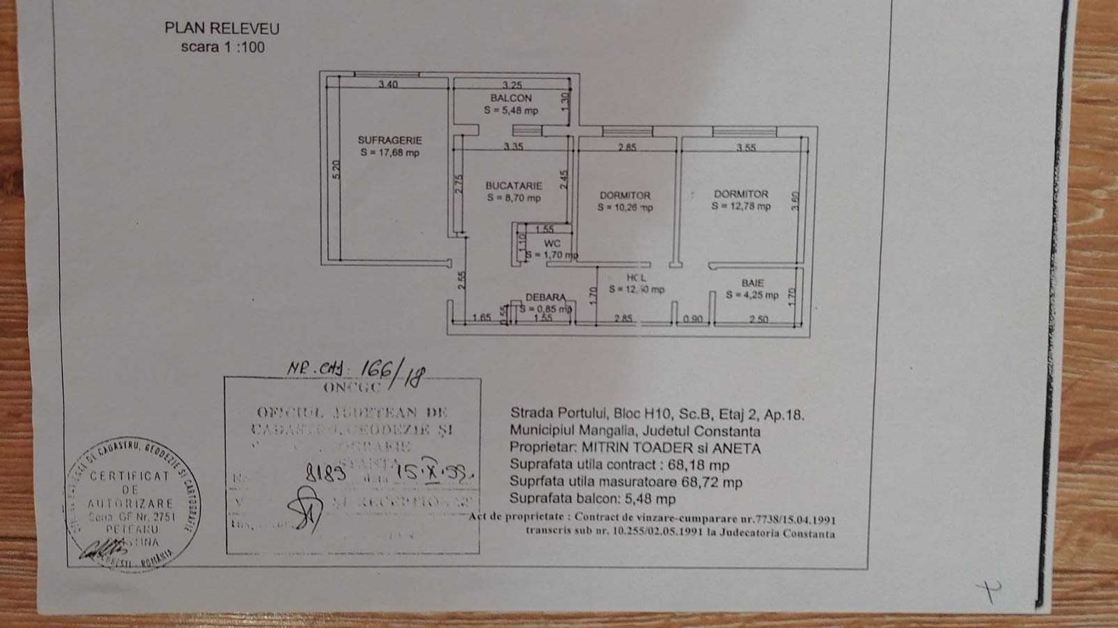 Apartament 3 camere decomandat, renovat 2021 si mobilat partial.