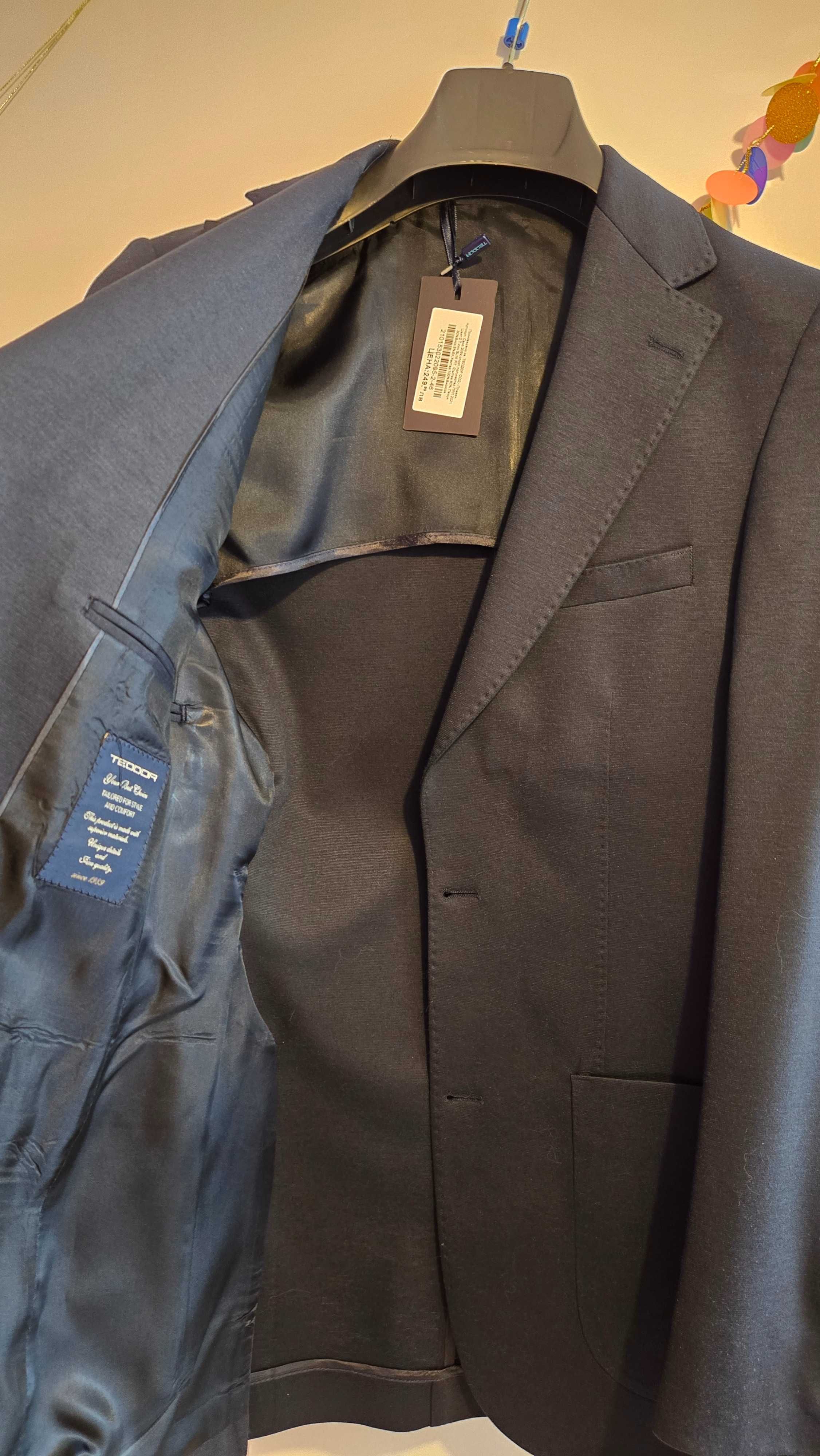 Тъмносиньо сако Теодор, размер 46, slim fit