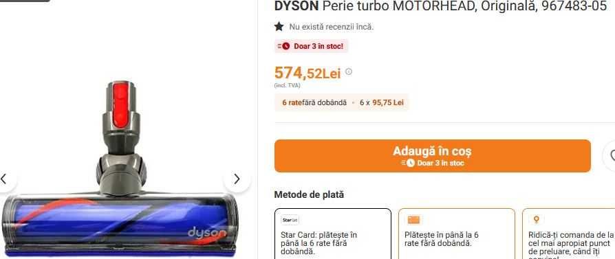 Perie Dyson Turbo Motorhead pentru V7 V8 V10 V11 NOUA