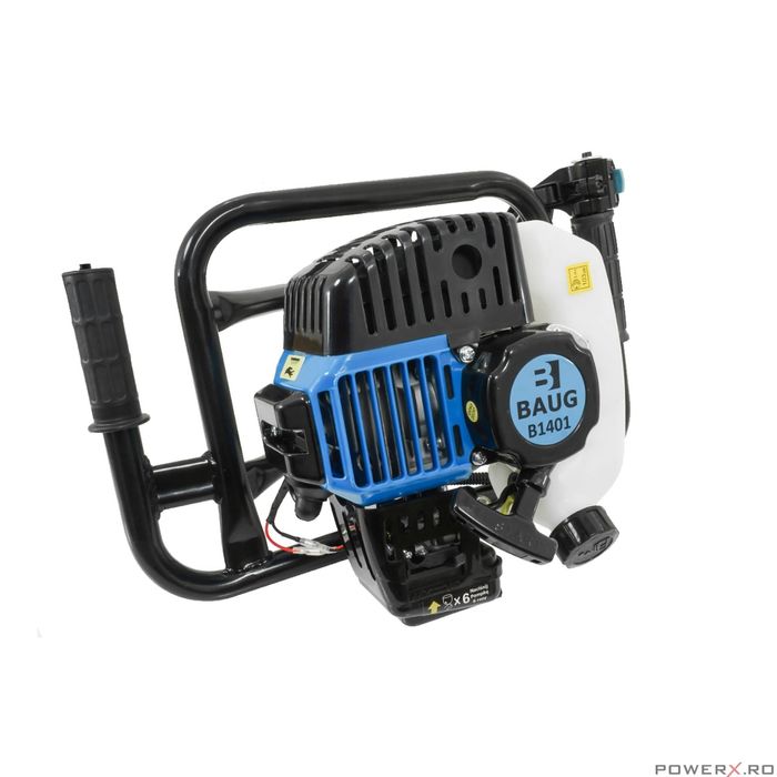 Motoburghiu pe benzina, motor in 2 timpi, 5.2 Cp, 3 burghie 15, 20, 25