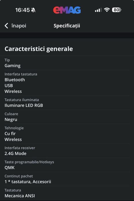 Tastatura Mecanica Keychron Q3 MAX Hot-Swappable Gateron Reds