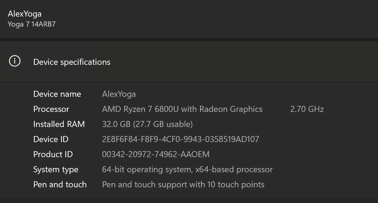 Lenovo Yoga 1 TB 32 GB Ram