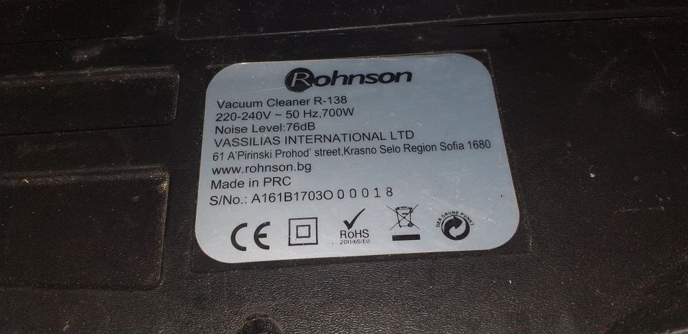 Aspirator Rohnson cu Sac 700W A+