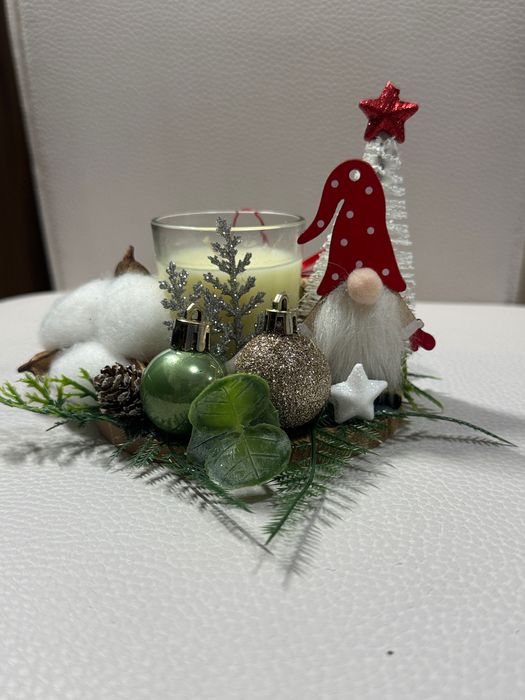 ръчно изработена коледна свещ