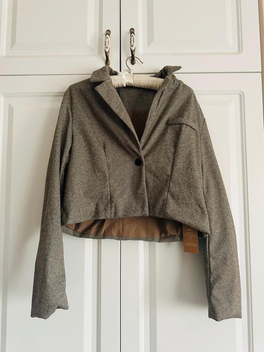 Costum masura M stil Massimo Dutti , Nou , sacou si fusta pantalon