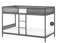 Cadru pat suprapus, gri închis + 2 saltele 90x200 cm IKEA