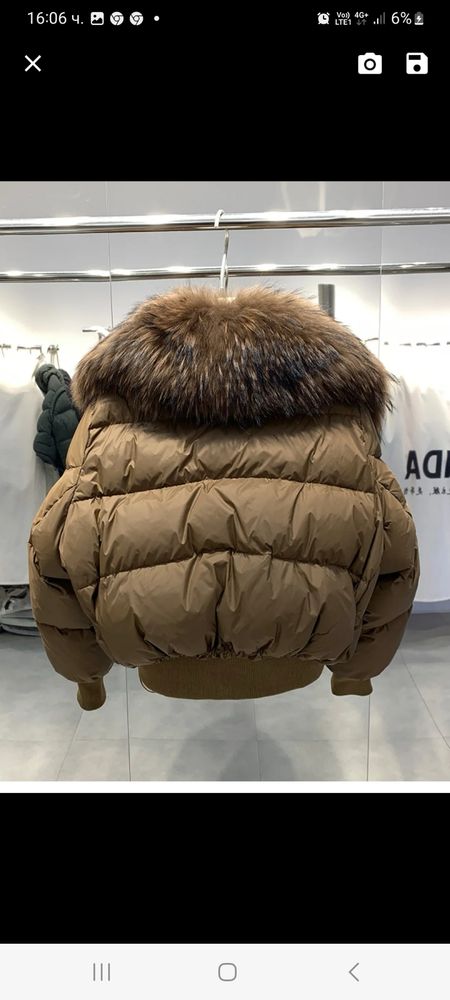 Кафяво Яке с естествена мохаща се яка