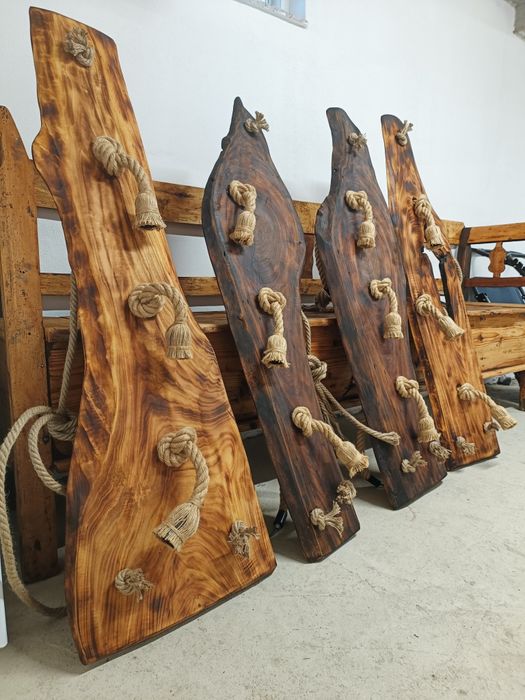 Candelabru rustic lemn nuc ,cires ,stejar