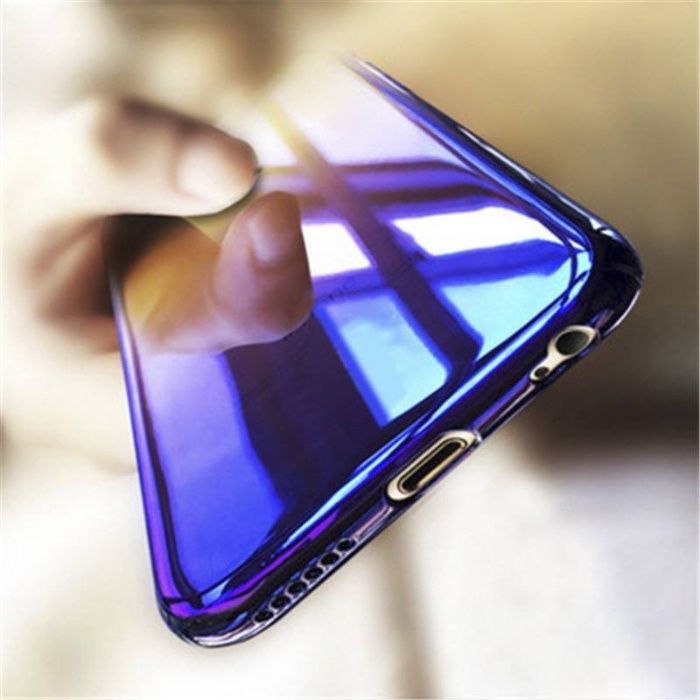 Husa Apple iPhone XS, Gradient Color Cameleon Albastru-Galben