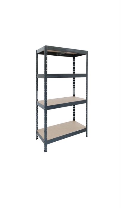 Raft metalic depozitare 180x 90 x 45 cm gri  cu 4 polite