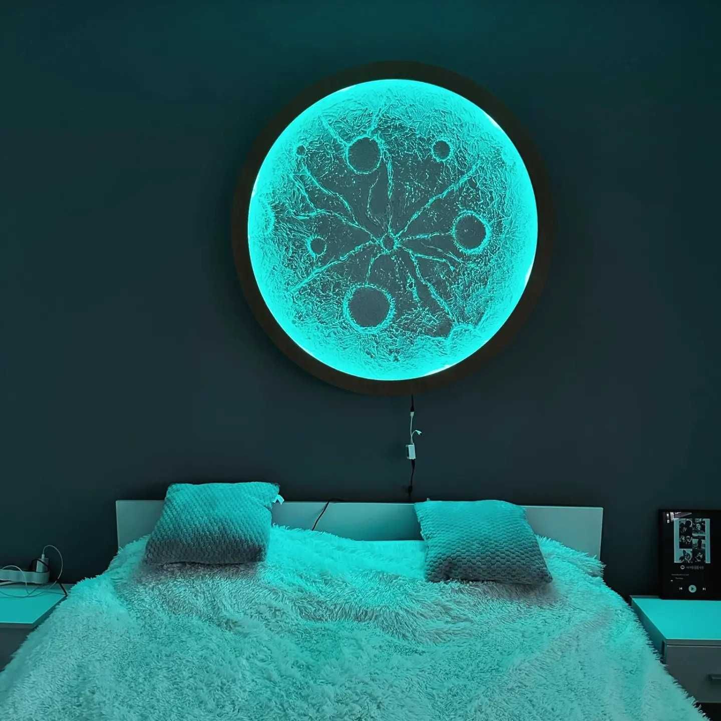 Tablou,Decoratiune Pictura tip Luna cu led colorat 3D diferite marimi