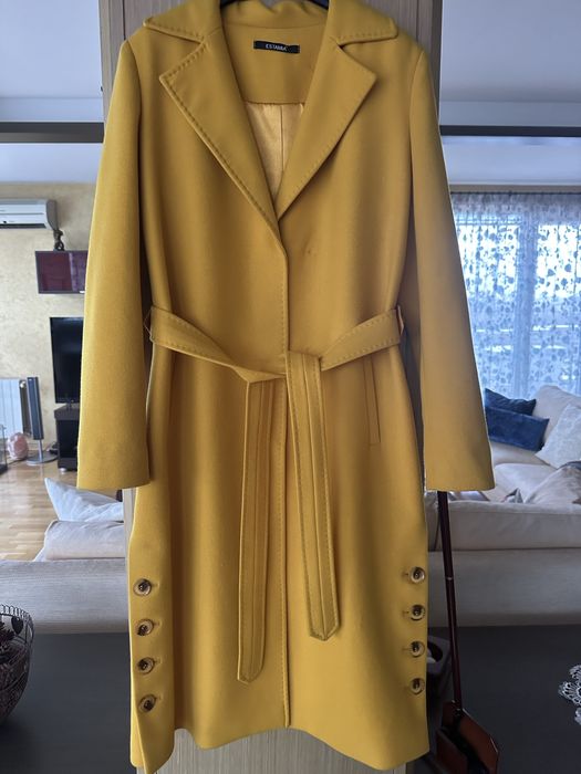 Жълто палто с кашмир