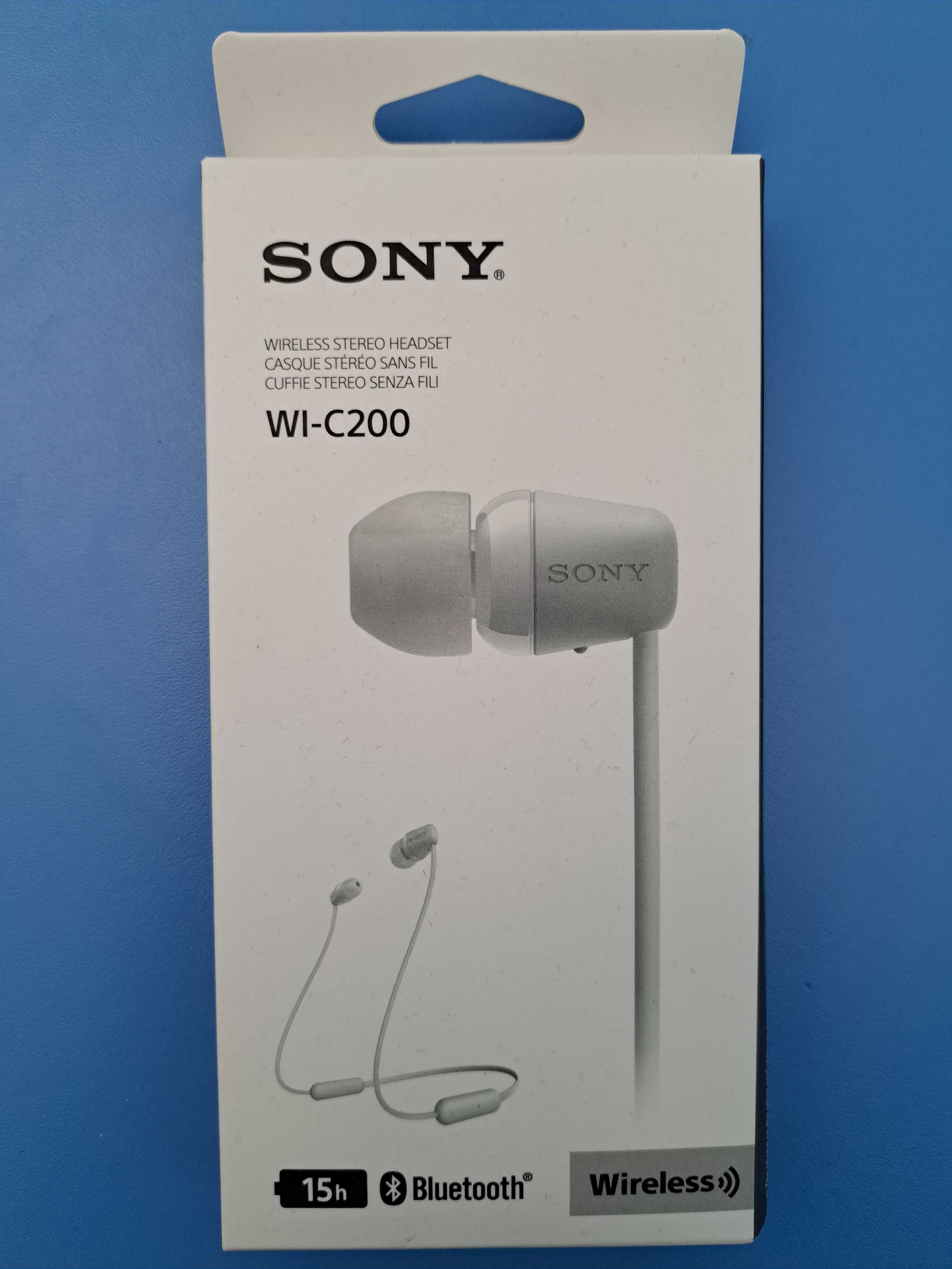 Безжични слушалки Sony WI-c200 + ПОДАРЪК калъфче