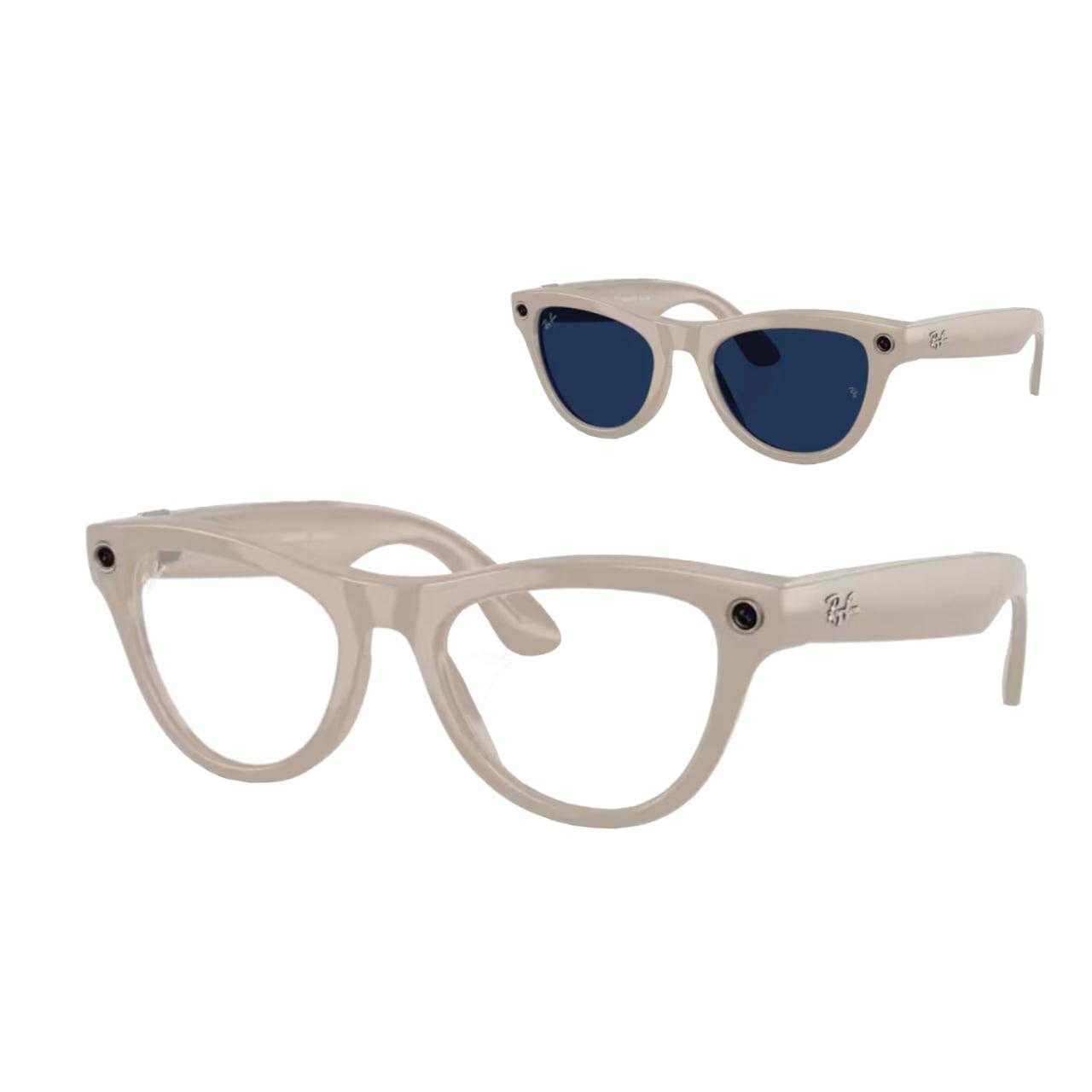 Хамелеон Meta Ray-Ban Clear/Sapphire Transitions - Shiny Chalky Gray.