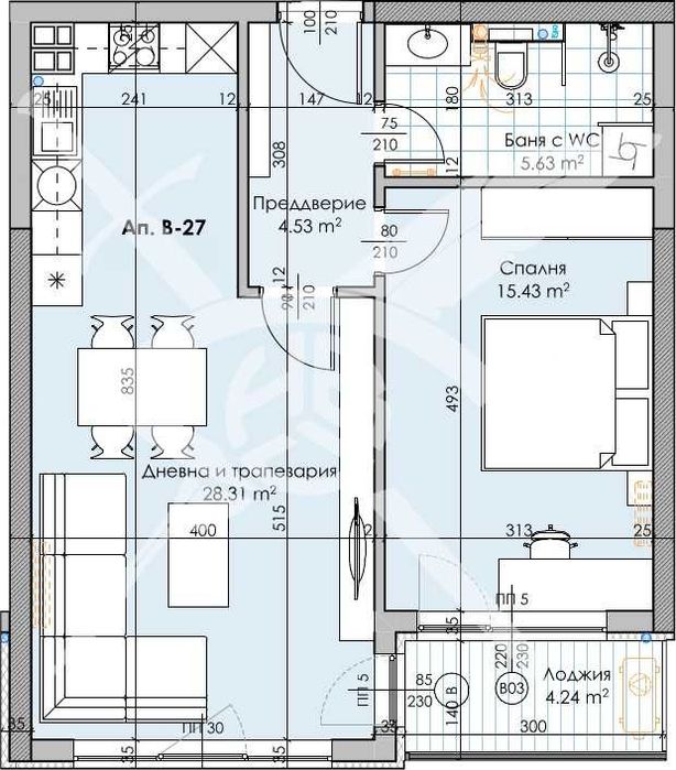 Двустаен апартамент в Кършияка 441 - 15671
