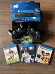 PS4 (1TB) комплект  + 2 джойстика + камера + 4 игри като подарък