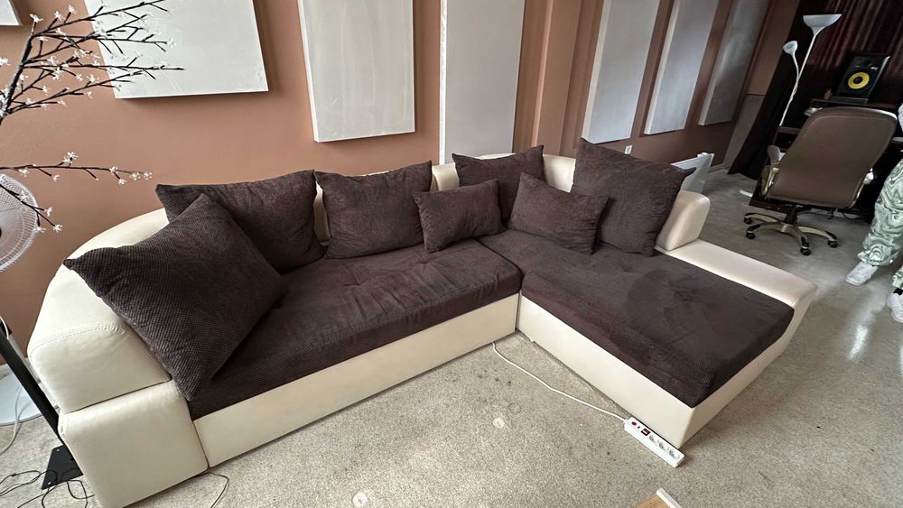 Разтегателен ъглов диван, ляв ъгъл