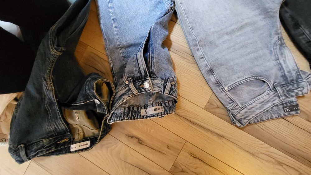 Jeans/ blugi drepți, largi, 34/36/S fete/femei set 7 bucăți